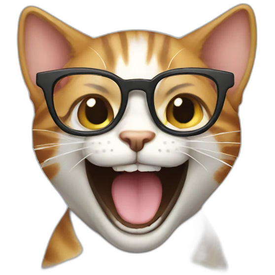 Catlaughing and wearing glasses emoji