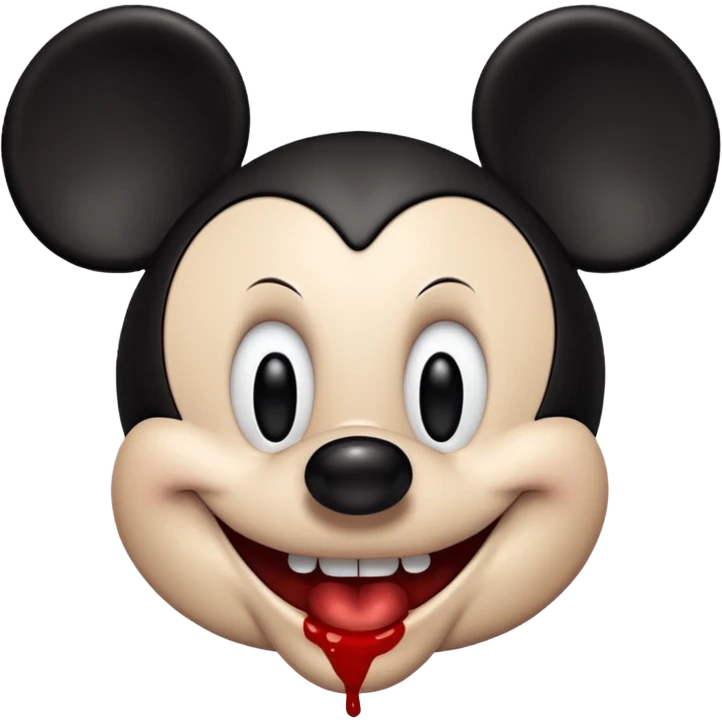 Evil mickey mouse with blood emoji