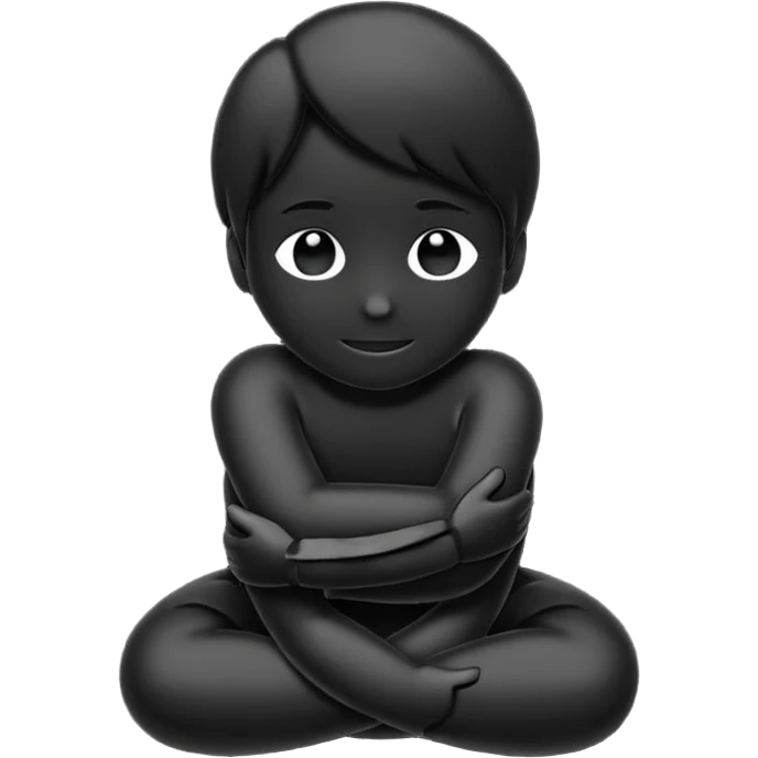 A hug emoji, but gender-neutral. A silhouette. emoji