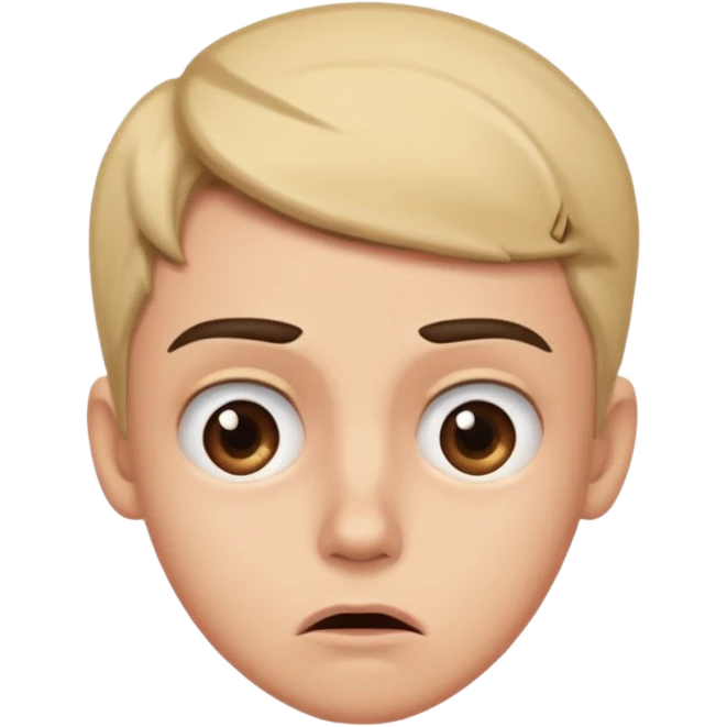 make an emoji of a (young person it has to be like very very confused, disgusted, make the eyebrows very expressive, make the face like he was asking a quiesfion and not getting the answer he wants  emoji