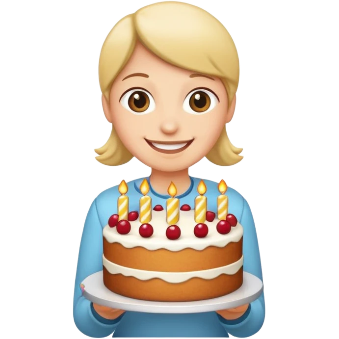 Smile with a cake emoji
