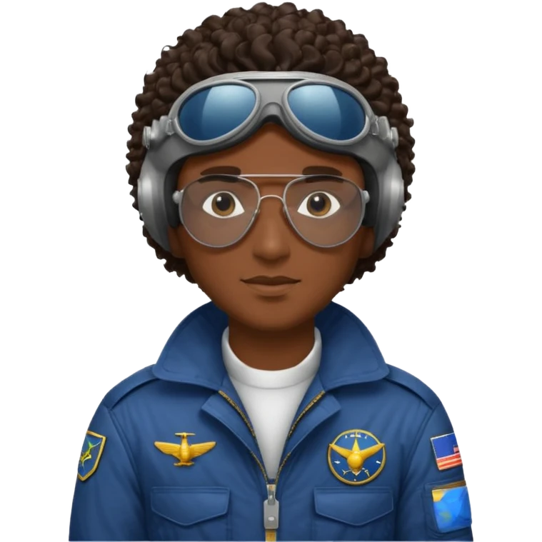 A male pilot with dark skin and close-cut curly hair emoji