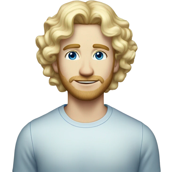 full body light curl blonde 30yo man blue eyed pale skin emoji