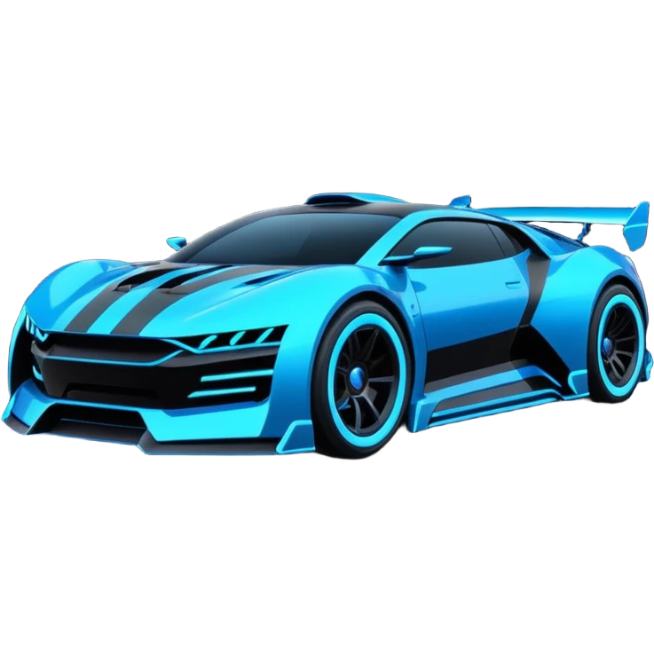 Futuristic black and blue cyberpunk care emoji