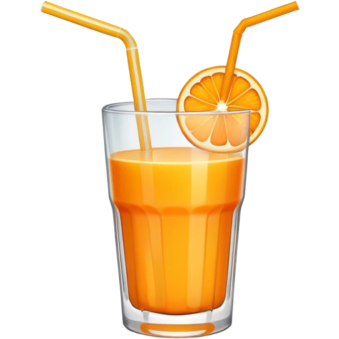 glass of fresh orange juice with straw emoji