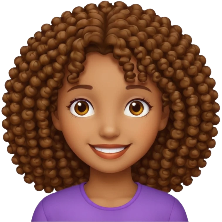 Menina morena cacheada  emoji