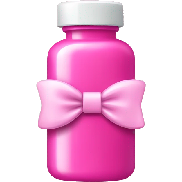 Pink pill bottle with bow emoji