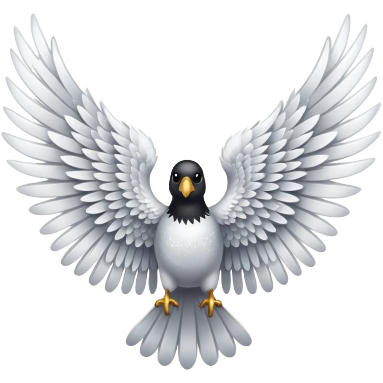wings glitter white emoji