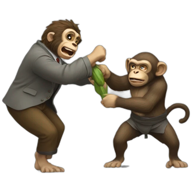 monkey professor beating a ogre emoji