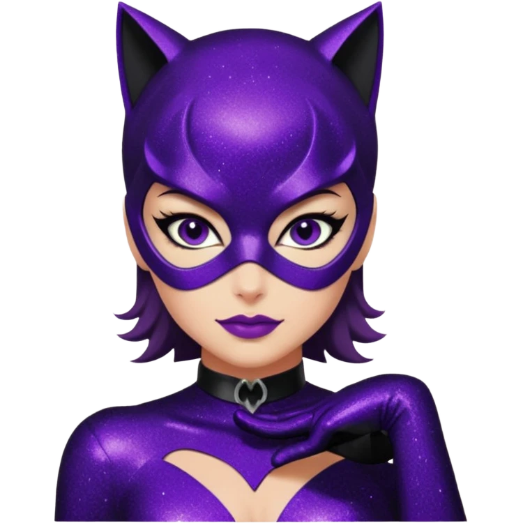 glitter purple Cat woman sexy emoji
