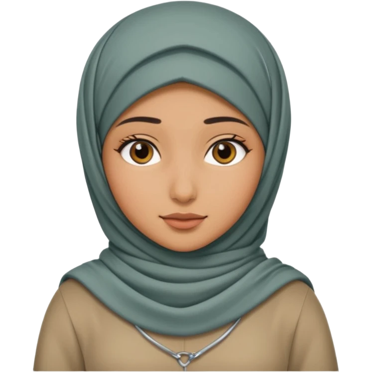 arab GIRL with hijab half body to belt emoji