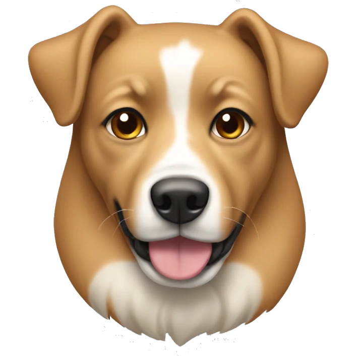 Tan dog with white chest emoji