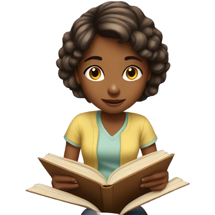 Girl reading book emoji