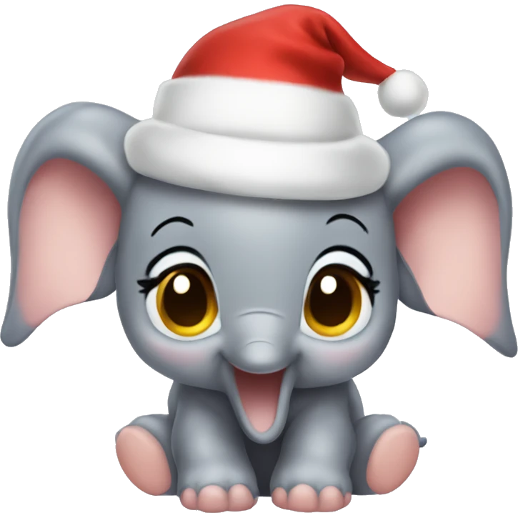 baby Dumbo Christmas hat emoji