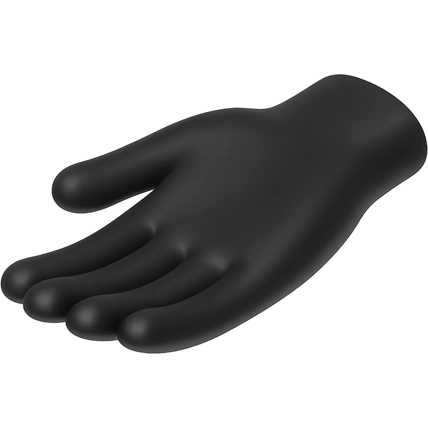 a hand offering support in 3D black style emoji