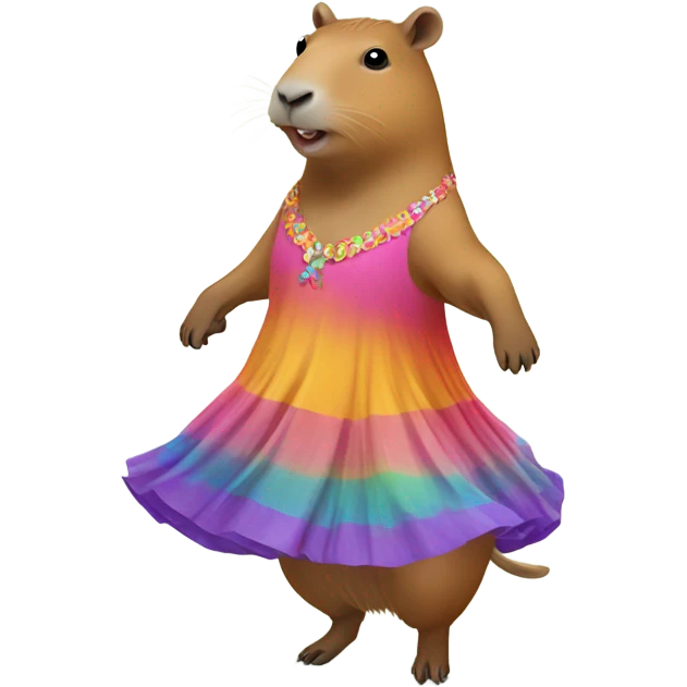 Capybara in dress dancing  emoji