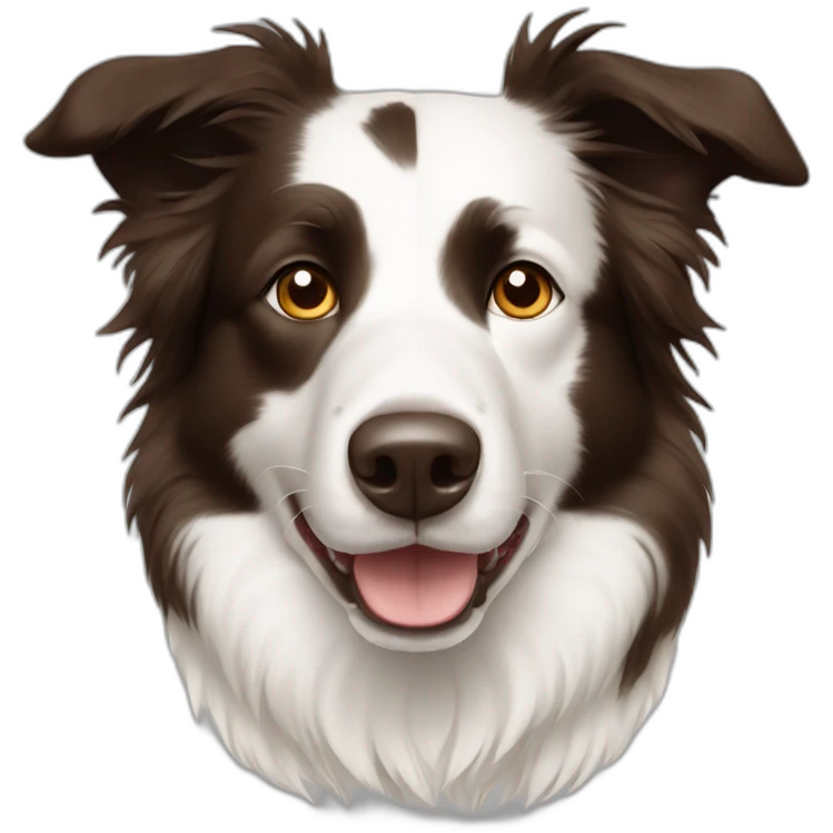 Border collie white with brown spots emoji