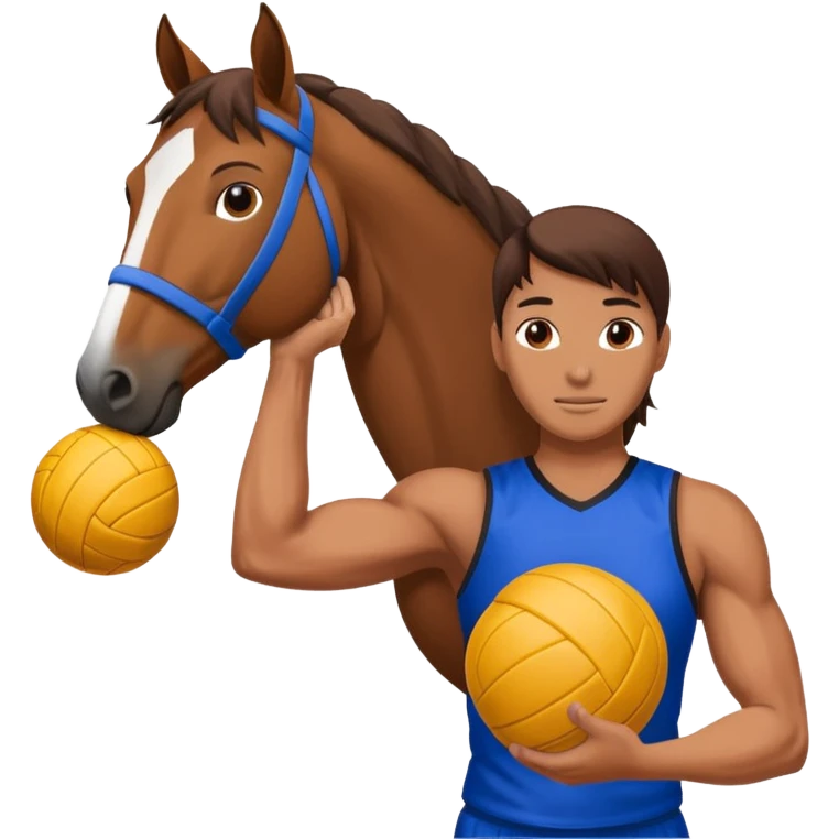volleyball player, horse, with volleyball ball emoji