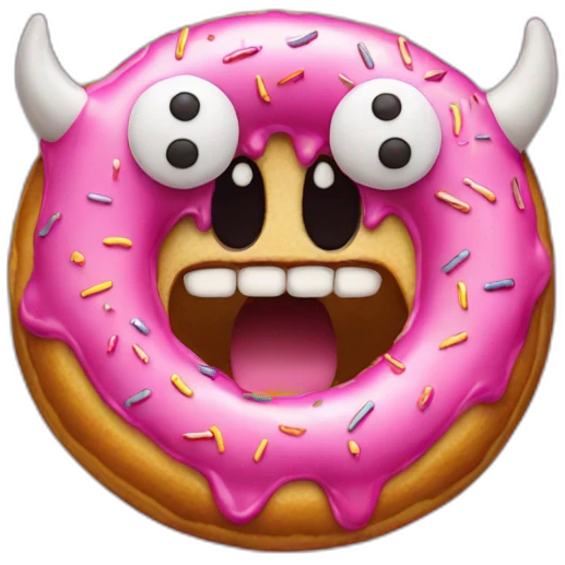 a donut as a demon emoji