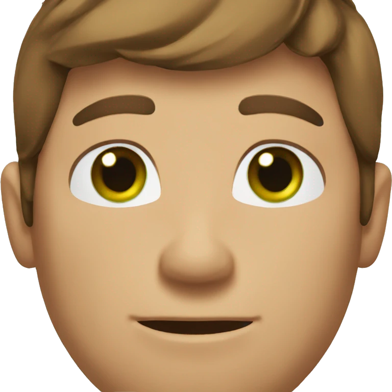 a man with brown hair and green eyes  emoji