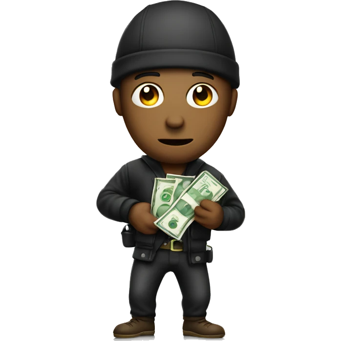 Robber holding money bag emoji