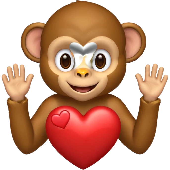 A monkey who made a heart emoji