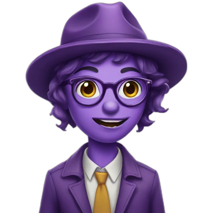 nerdy violet monster detective emoji