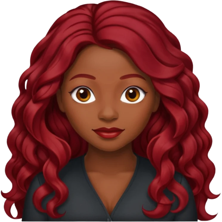 LaTavia Robeson with dark red long hair emoji