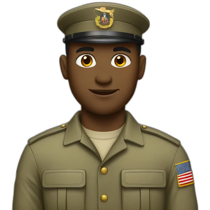 White Military soldier emoji