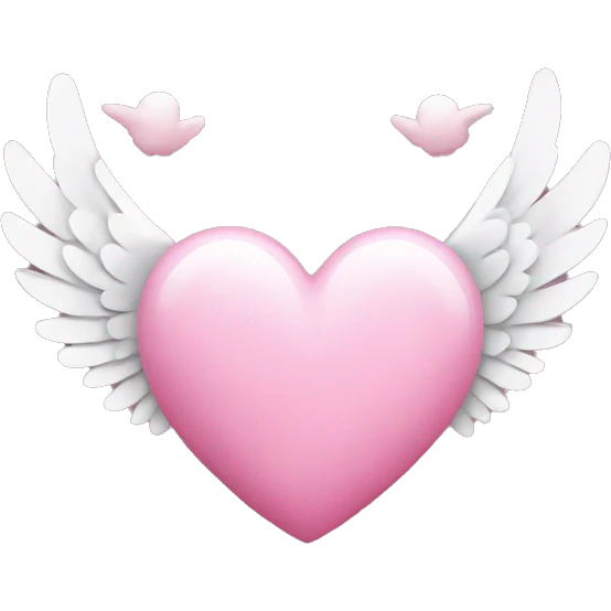 Pink heart with white wings emoji