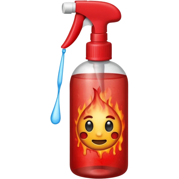 a spray bottle spritzing onto a burn wound. emoji