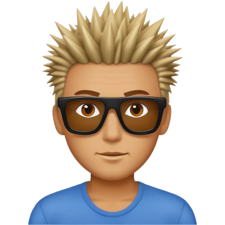 fair man with spiky hair with square shades emoji
