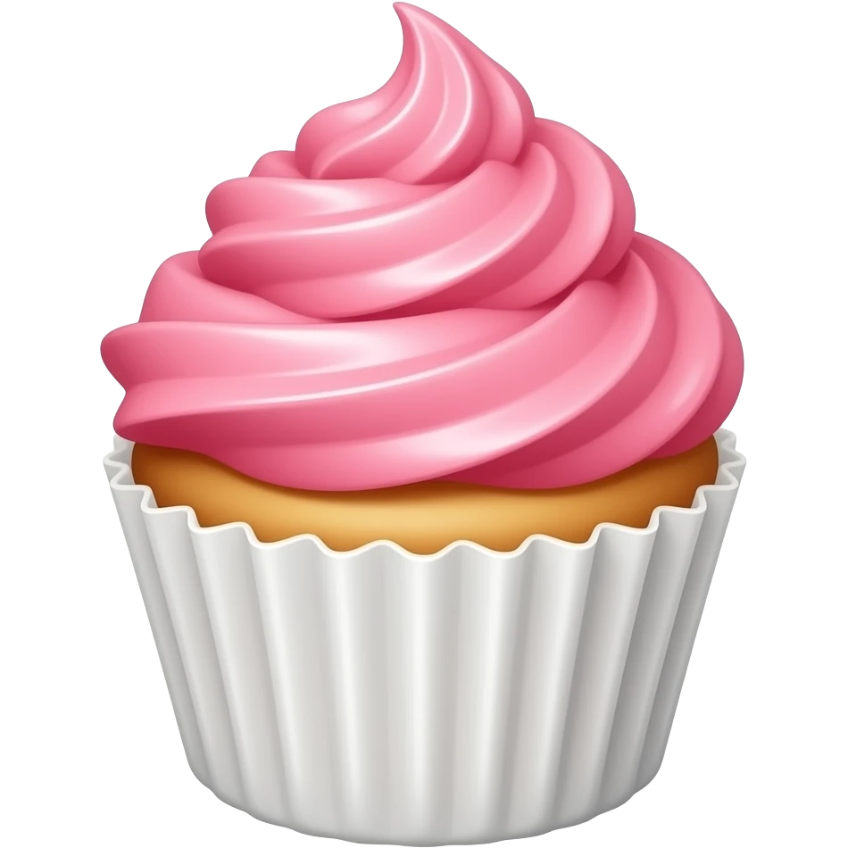 Cupcake with pink icing emoji