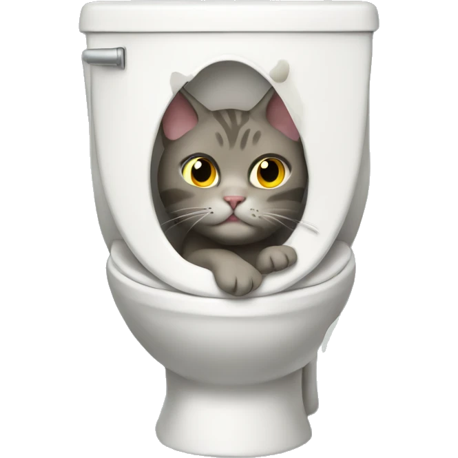cat stuck in a toilet emoji