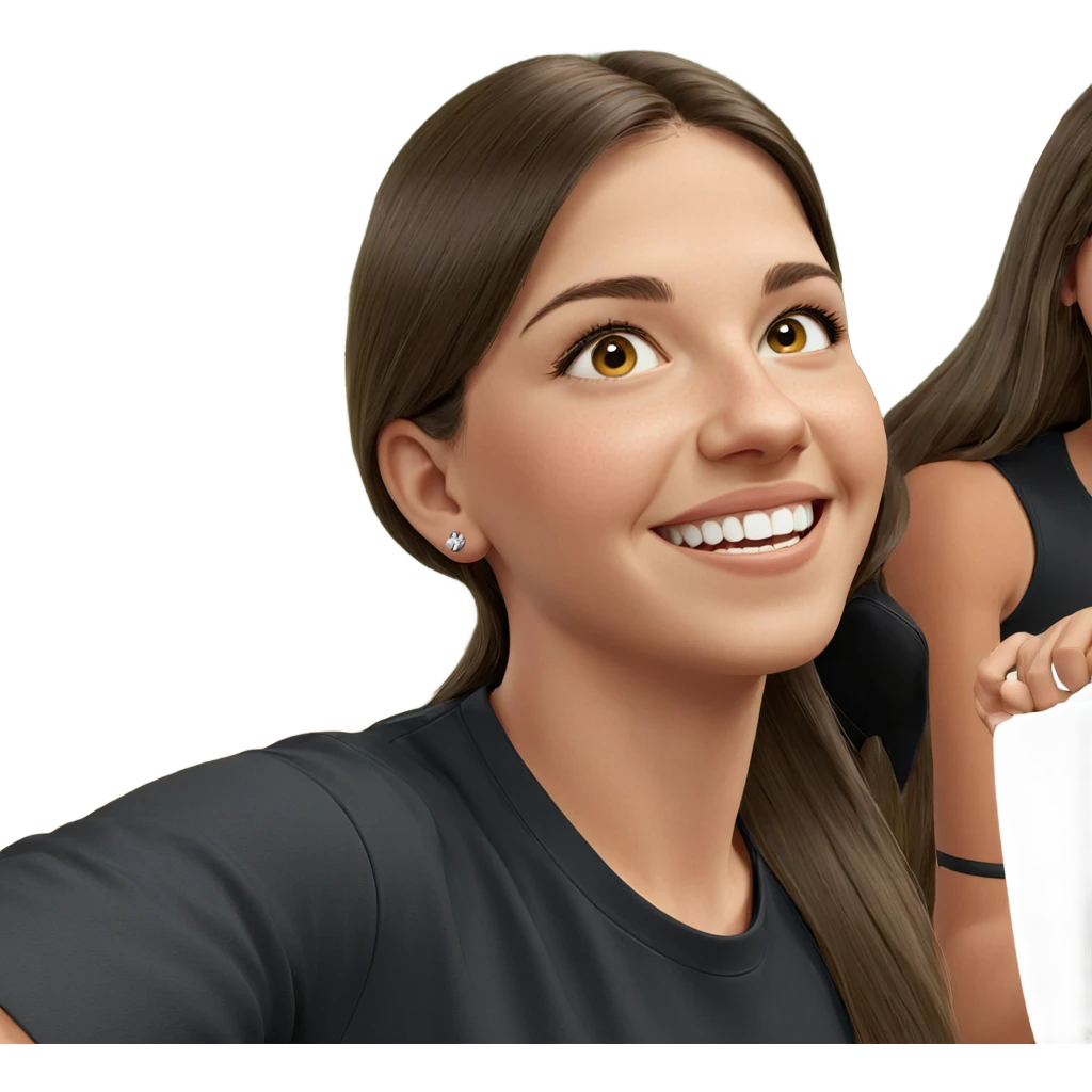happy girls with long hair emoji