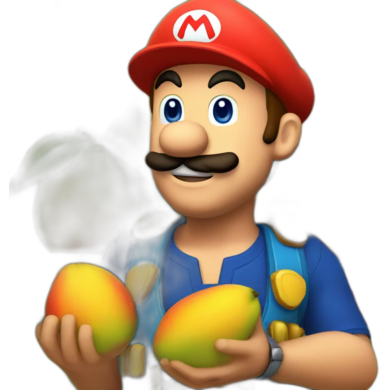 Mario in a mango emoji