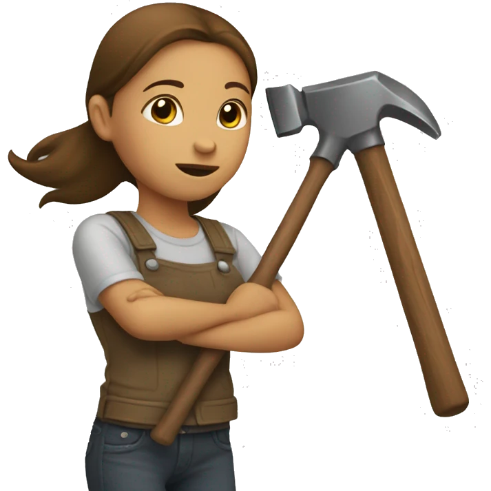 girl with hammer emoji