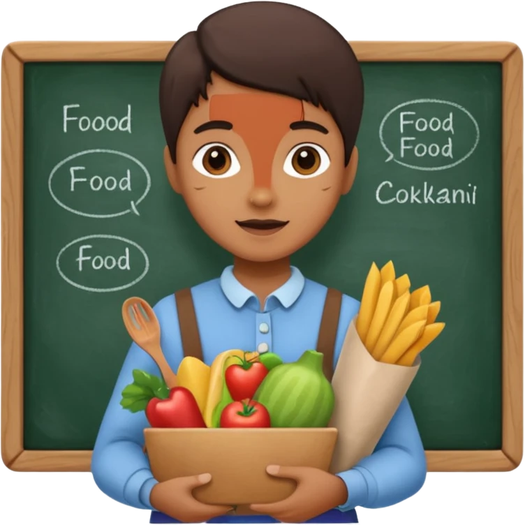 anamnesi alimentare con lavagnetta  emoji