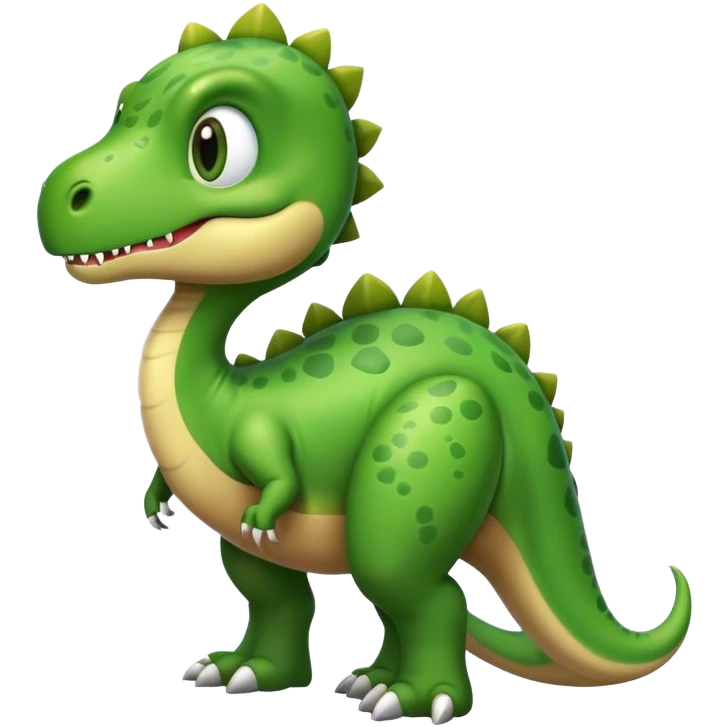 crea un dinosaurio alegre con caracteristicas amigables emoji