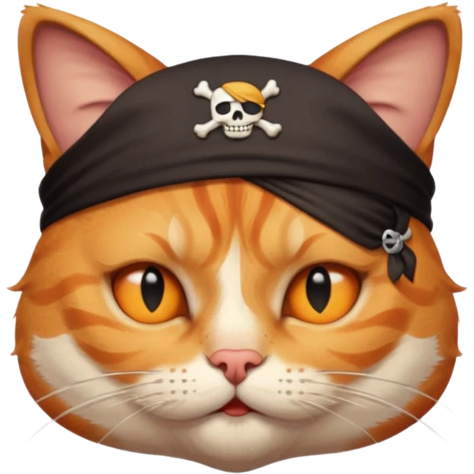 pirate cats with one eye closed with eyeband emoji