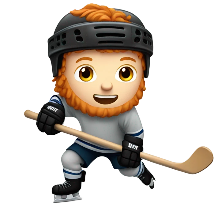 A ginger man playing hockey  emoji