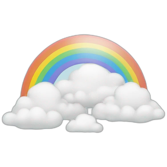 Arc en ciel avec nuages emoji