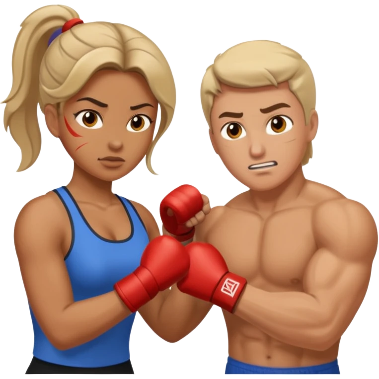 woman fighting man emoji