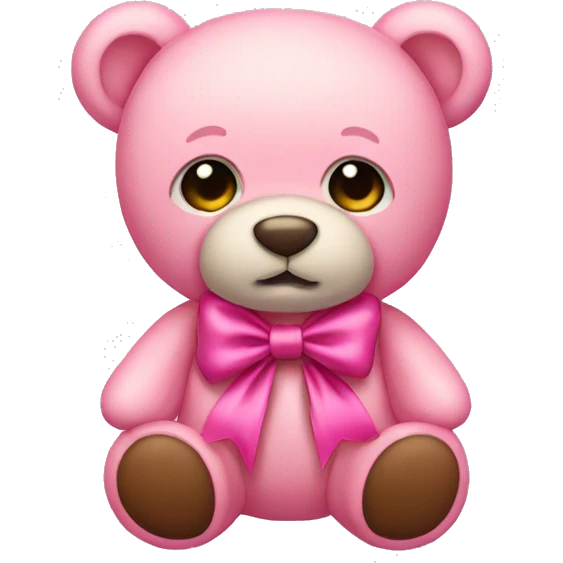 pink bow teddy bear solo emoji