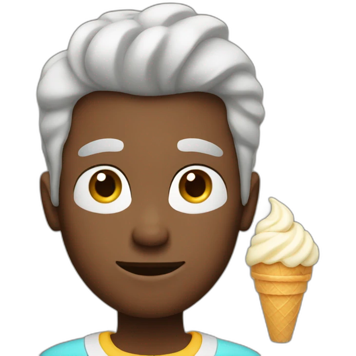 Guy with an ice cream in his forehead emoji