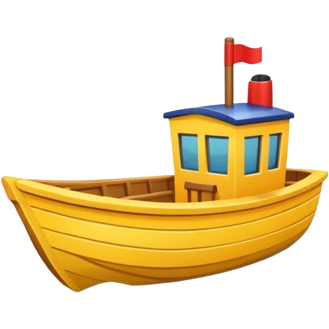 yellow boat in cartoon  emoji