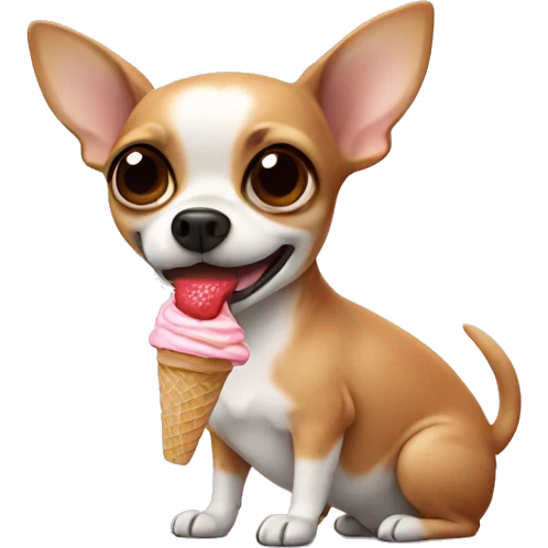Chihuahua eating ice cream  emoji