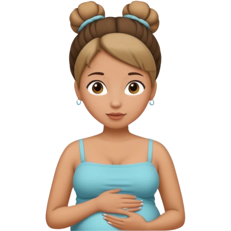 Вагітна жінка в тобіку та в гулькі emoji