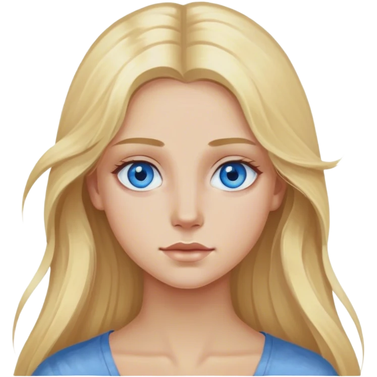  realistic blonde with long hair, blue eyes paints on canvas emoji