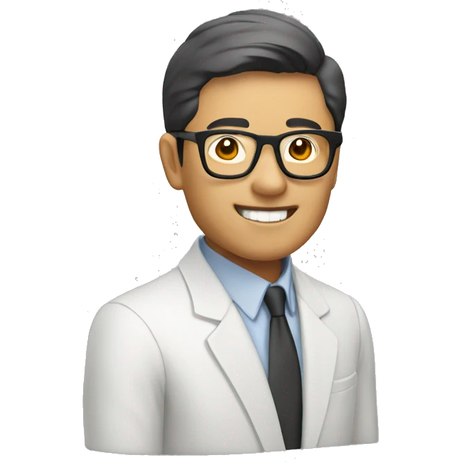 Asian man with clubmaster glass emoji